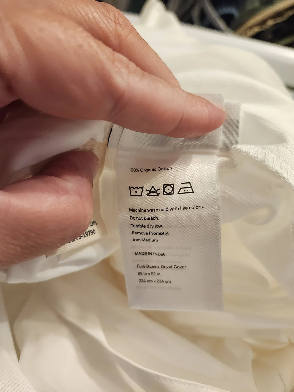 Quince Organic Crisp Percale Duvet Cover White Full Queen NWOT